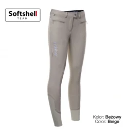 EQUISHOP TEAM NALA SOFTSHELL WOMEN'S FULL SILICONE GRIP BREECHES BEIGE