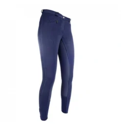 HKM GIRLS' RIDING BREECHES BASIC BELMTEX GRIP 3/4 SEAT